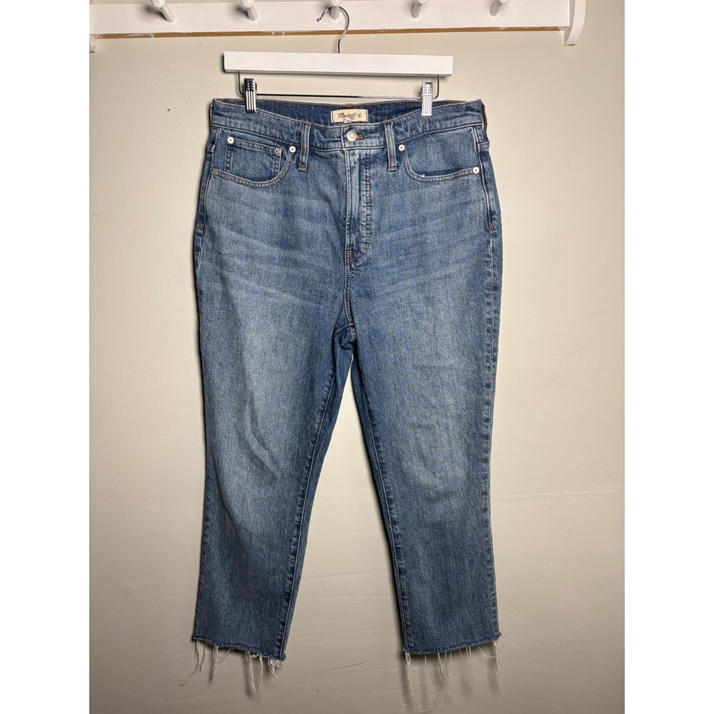 Madewell Perfect Vintage Jeans High Rise Raw Hem Medium Wash Denim 30